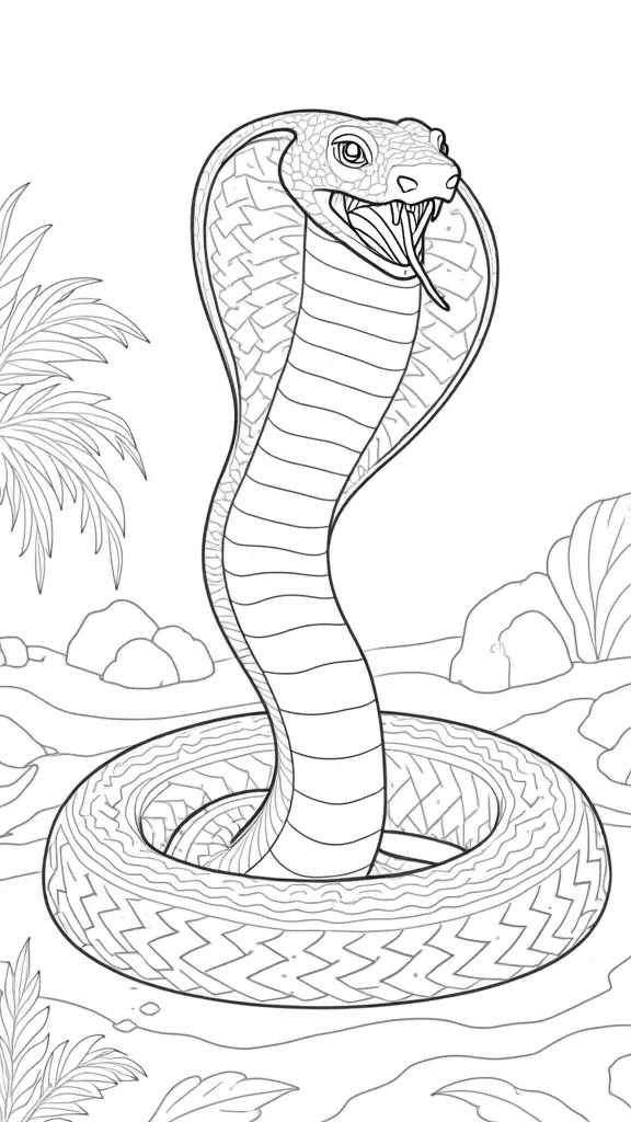 páginas para colorear de la serpiente de cobra